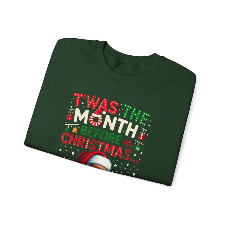 🎅 “’Twas the Month Before Christmas… Government Shut Down” Unisex Sweatshirt | Santa Holiday Political Humor 🎄