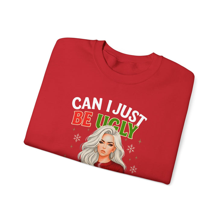 🎄 “Can I Just Be Ugly For One Day In Peace?” Christmas Sweatshirt Humor | Funny Holiday Woman Illustration 🎄