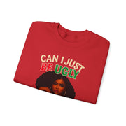 🎄 “Can I Just Be Ugly For One Day In Peace?” Christmas Humor Sweatshirt | Funny Holiday Woman Illustration 🎄