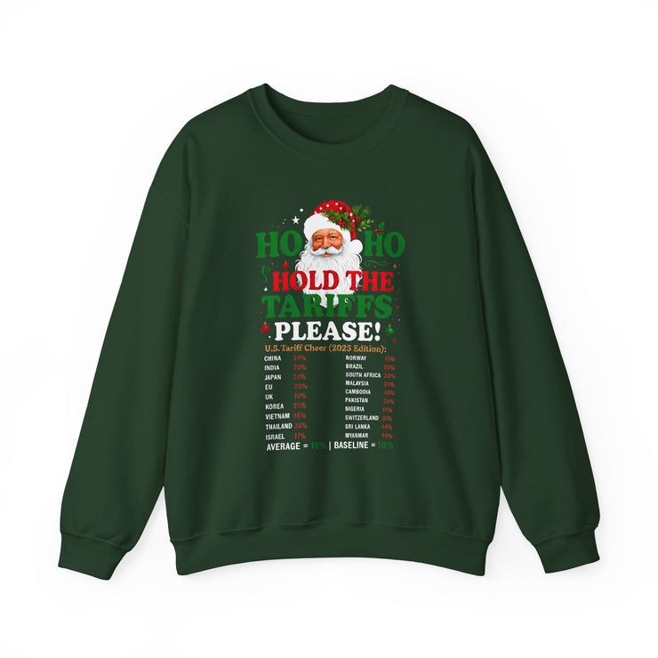🎅 “Ho Ho, Hold The Tariffs Please" — Says Santa Sweatshirt | Political Christmas Humor 🎄