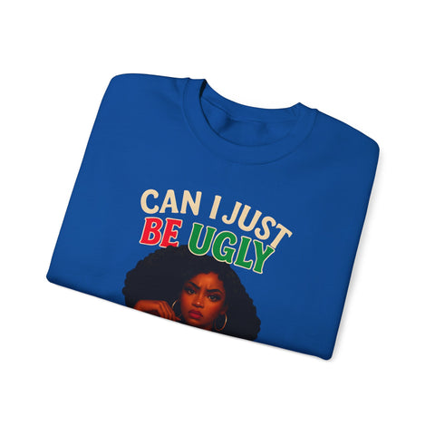 🎄 “Can I Just Be Ugly For One Day In Peace?” Christmas Humor Sweatshirt | Funny Holiday Woman Illustration 🎄