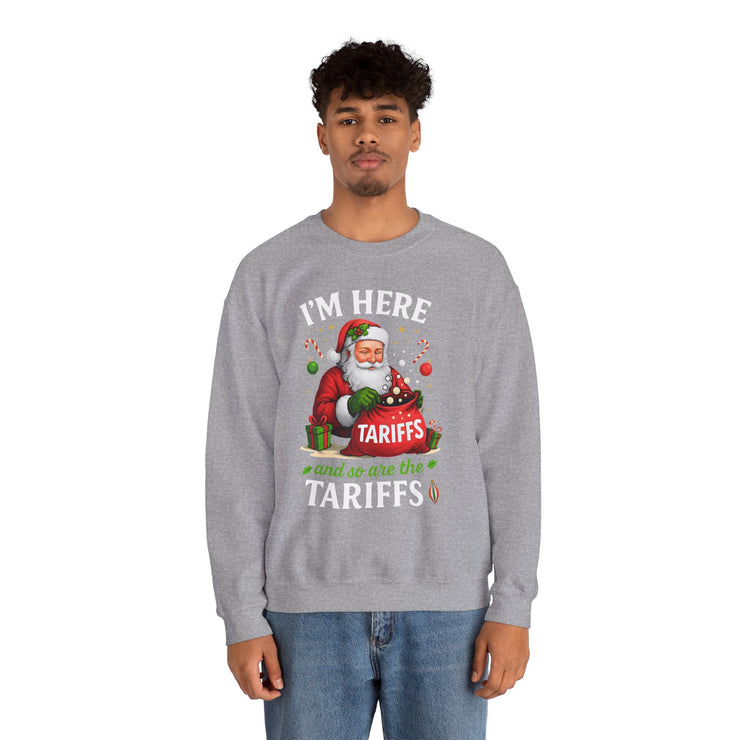 Santa with Tariffs Unisex Crewneck Sweatshirt | Christmas, Santa Crewneck Sweatshirt, Christmas Sweatshirt, Holiday Sweatshirt, Funny Santa, political humor