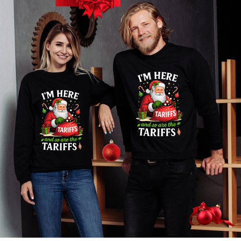 Santa with Tariffs Unisex Crewneck Sweatshirt | Christmas, Santa Crewneck Sweatshirt, Christmas Sweatshirt, Holiday Sweatshirt, Funny Santa, political humor